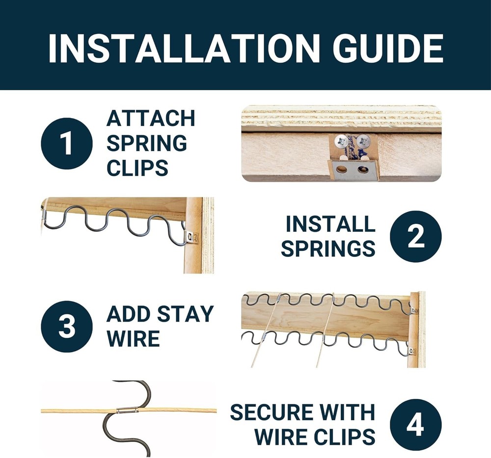 Sofa Spring Repair Kit - 25" Couch Support 4-Pack