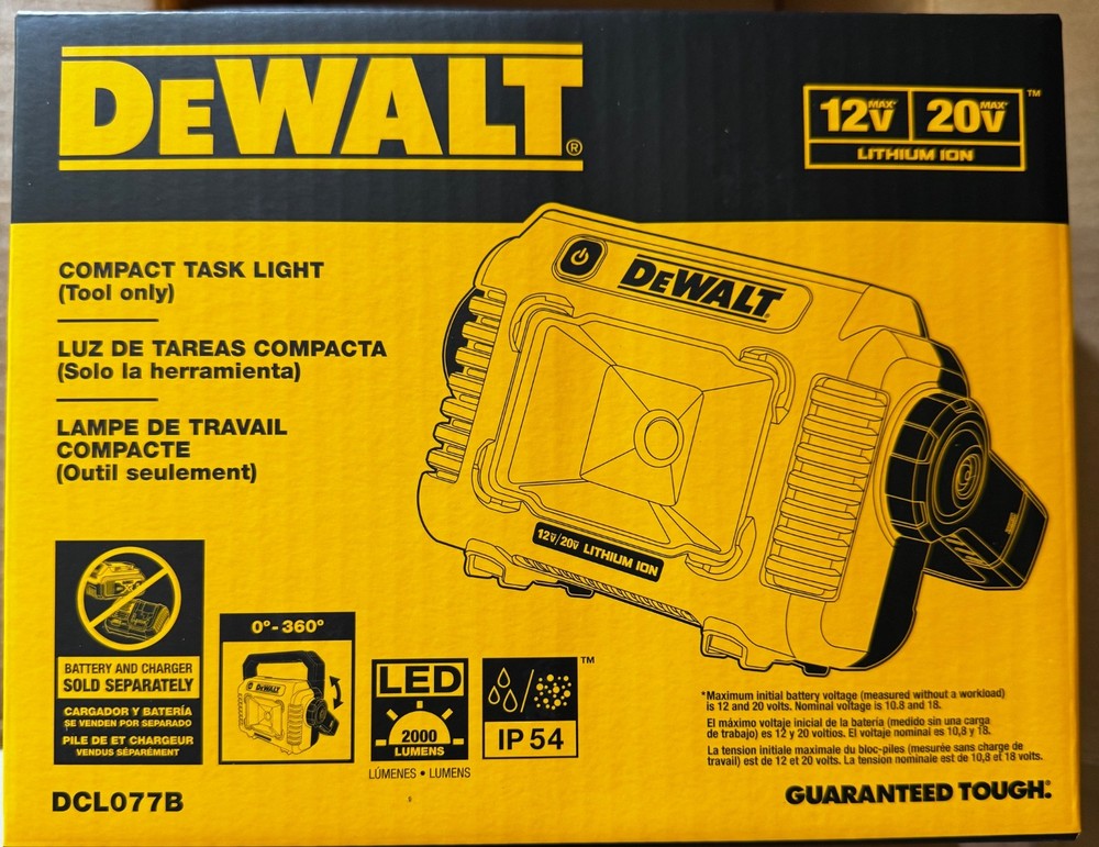DEWALT DCL077B 12V/20V MAX Compact Task Light (Tool Only) NEW