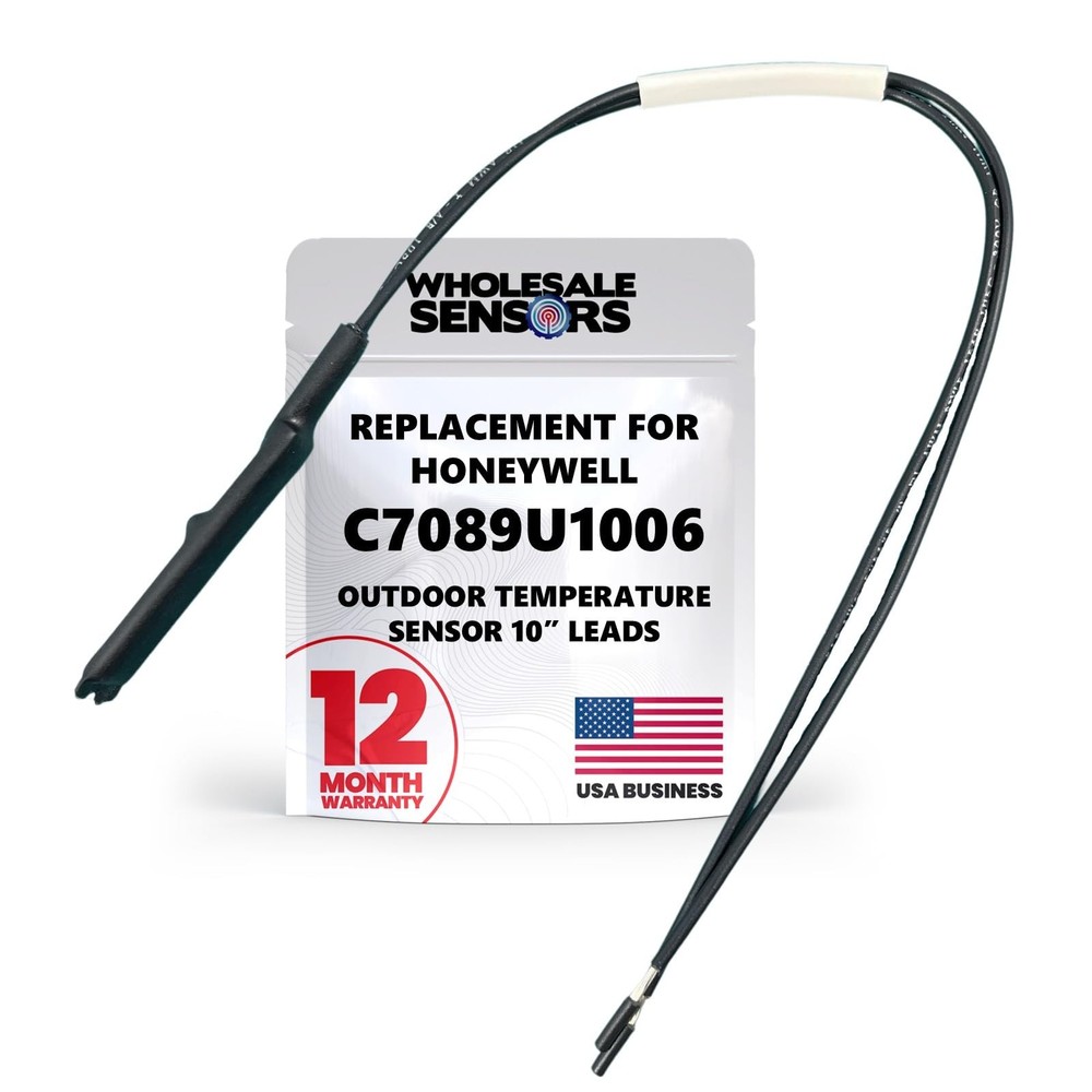 Replacement Honeywell C7089U1006 Outdoor Temperature Sensor with 10" Wire...