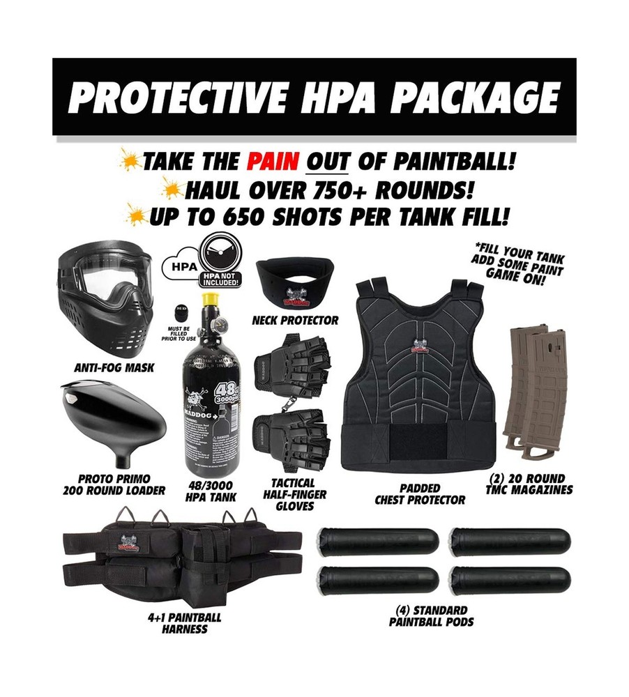 Maddog Tippmann TMC MAGFED Protective Paintball Gun Starter Package