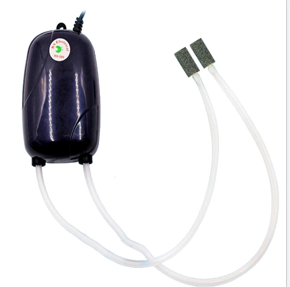 For 300 Gallon Aquarium Fish Tank Silent Air Pump 2 Outlet W/2 Air Stones+ Pipe