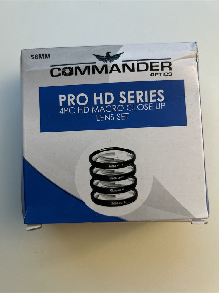 (4-Pk) Commander Elite Optics  HD Macro Close Up Filter Set 58mm