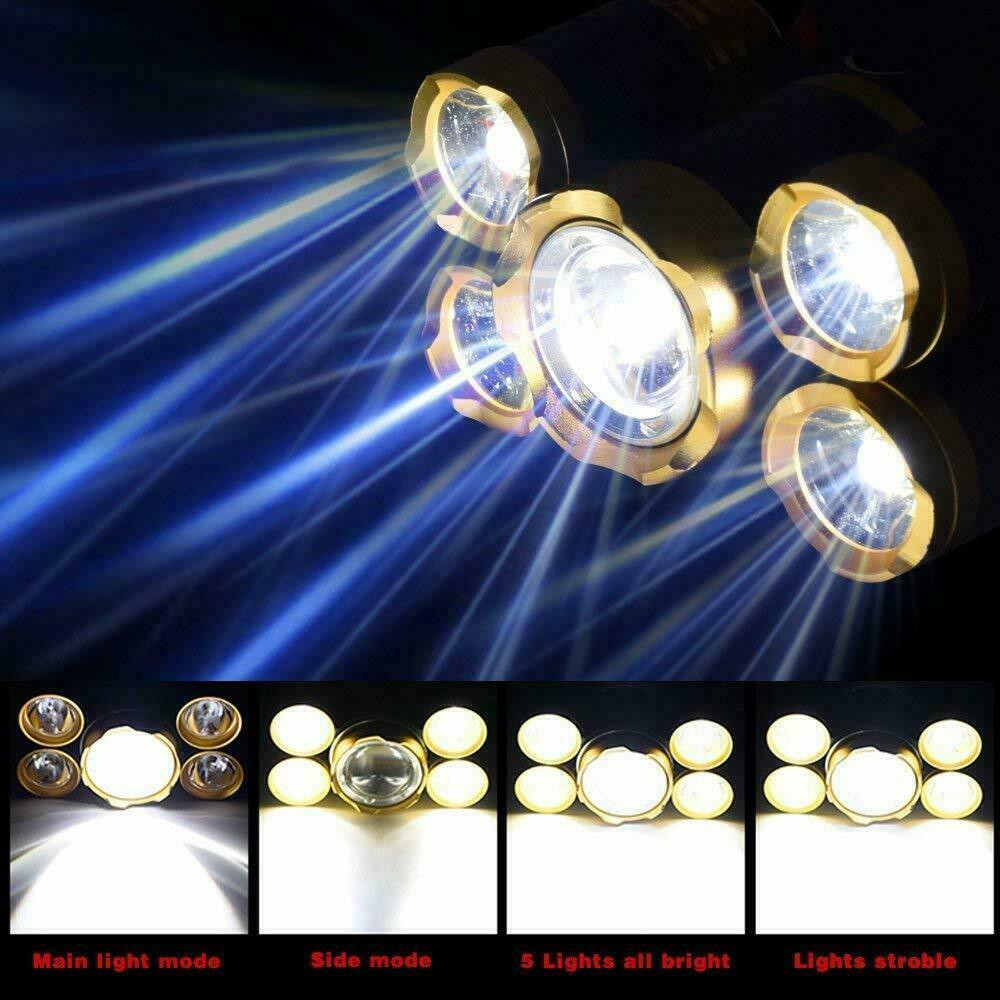Super-bright 5 X Headlamp Headlight Flashlight Head Torch Lamp