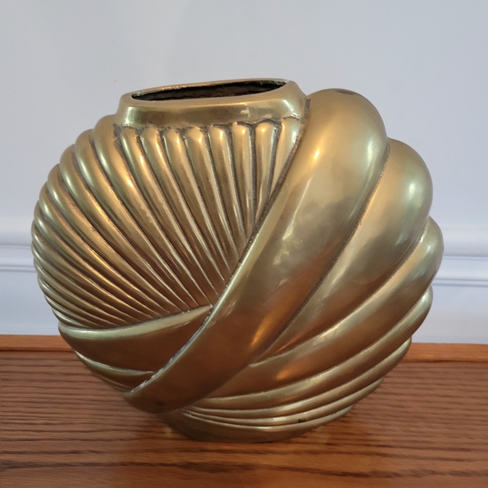 Vibtage Art Deco Brass Vase