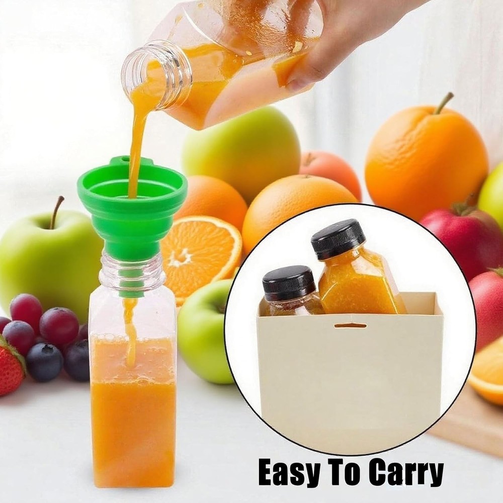 12Oz Plastic Juice 10x Bottles With Caps Empty Clear Reusable Plastic Container