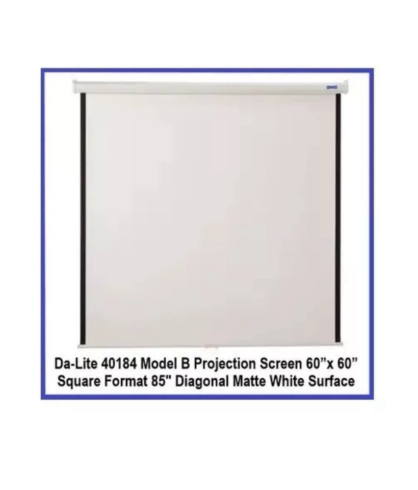 DA-LITE 40184 Model B Matte White 60"x60" Pull-Down Projection Screen