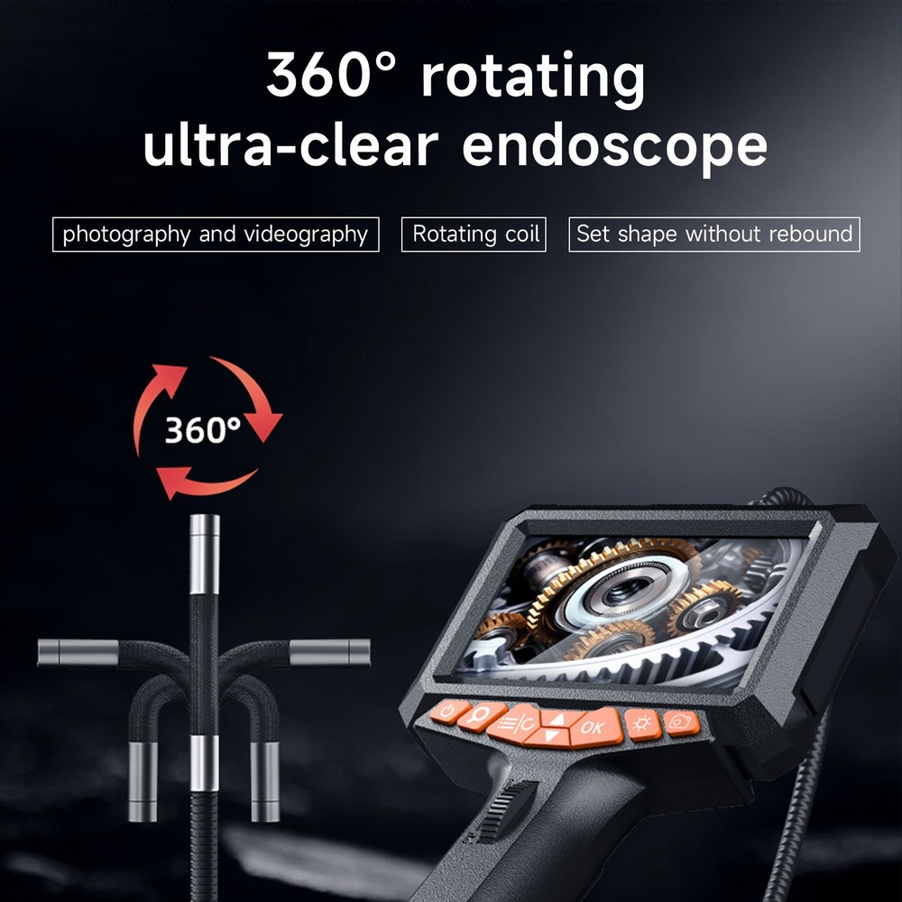 Two-Way Articulating Borescope Industrial Endoscope Inspection Camera 1080P E4