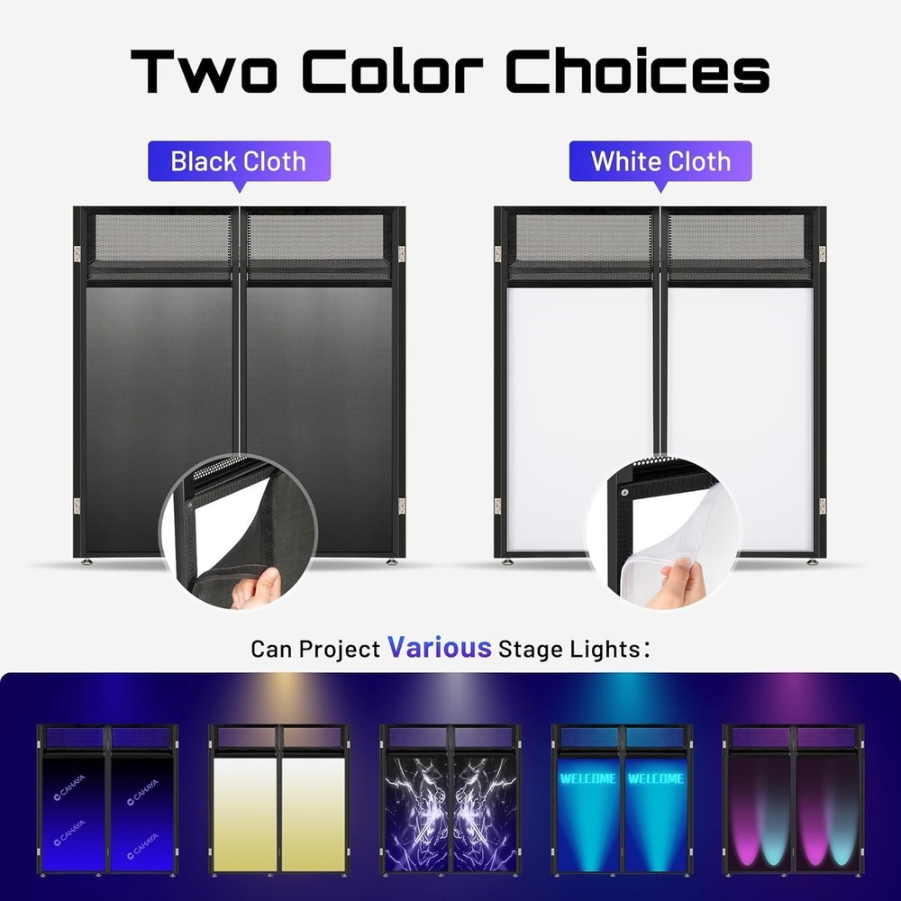 DJ Booth Stand Portable – DJ Table Facade for Laptop & Controller Double Top ...