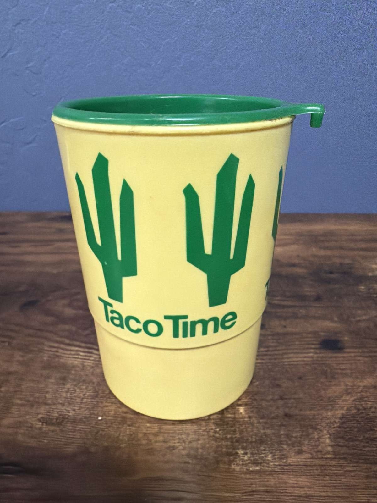 Vintage 1980s Taco Time Whirley Industries Plastic Stackable Mug Cup