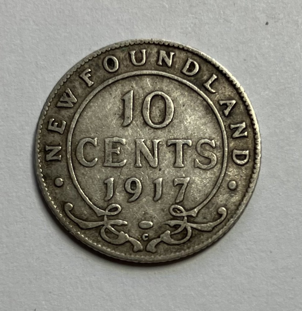 1917 Newfoundland Silver 10 Cents