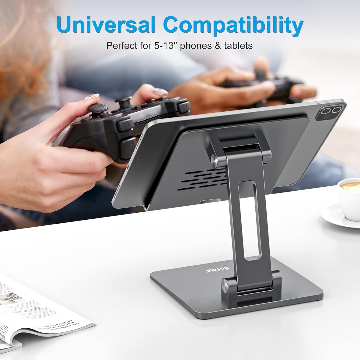 Tablet Stand Aluminum Adjustable Tablet Holder Foldable Desktop Stand iPad Mini