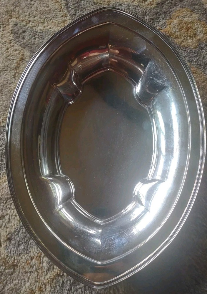 Vintage Wallingford Silver Plated Dish Saucer 3246N 11" x 7.5"