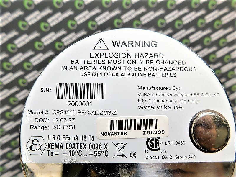 USED Wika CPG1000-BEC-AIZZM3-Z Pressure Gauge 30PSI Range