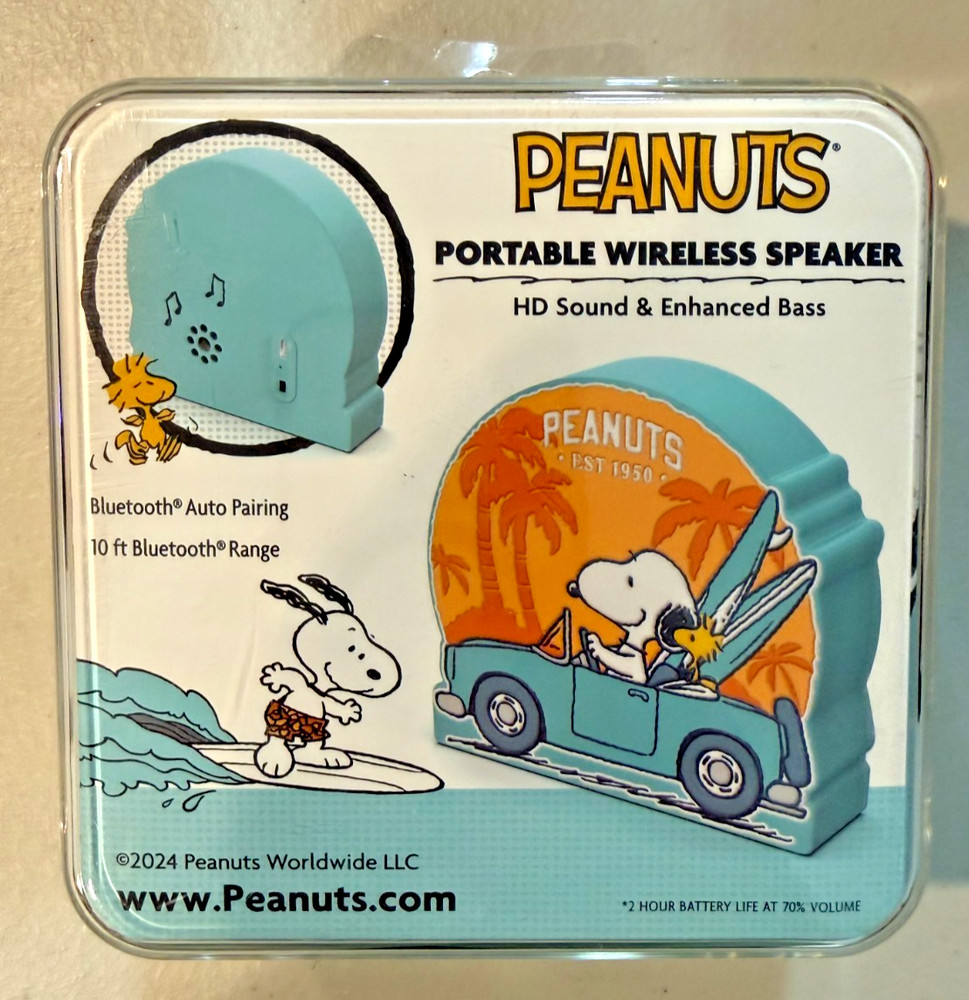 Peanuts Snoopy Portable Wireless Speaker, New