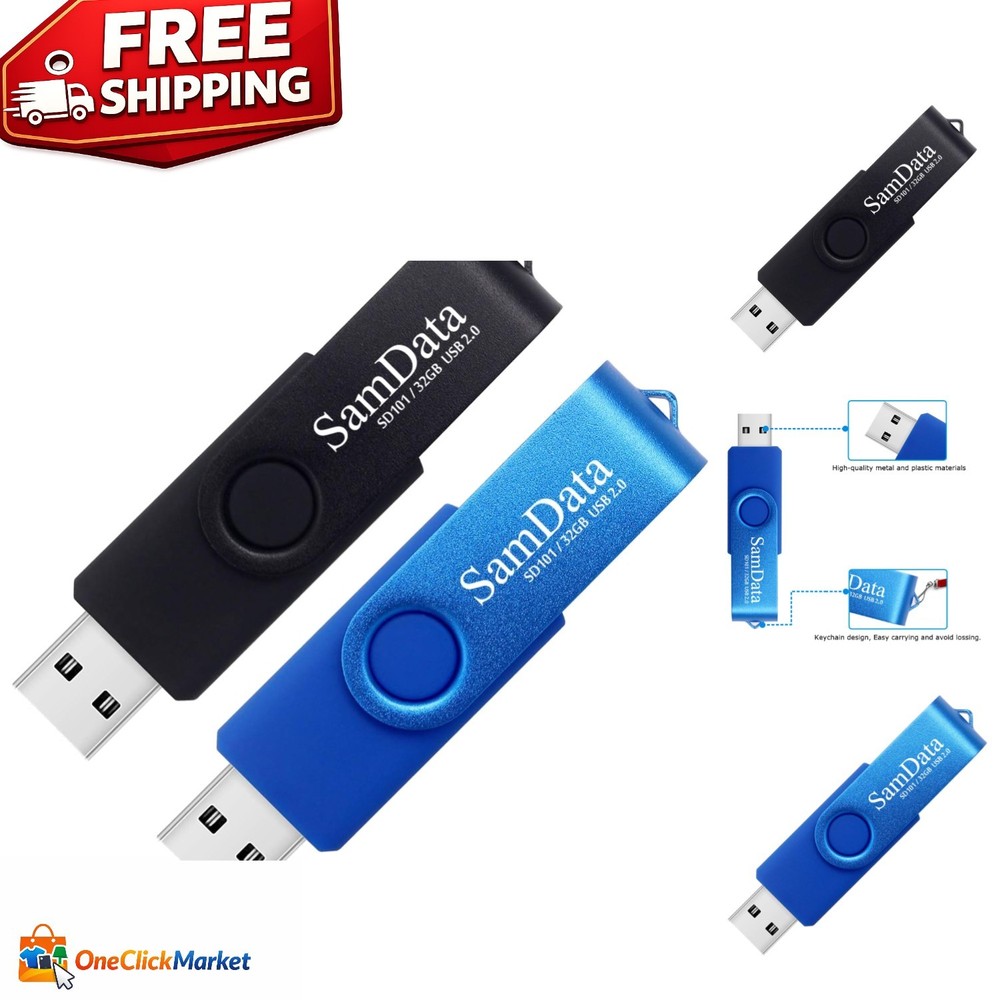 User-Friendly 32GB USB Flash Drives 2-Pack - Plug and Play with LED Status