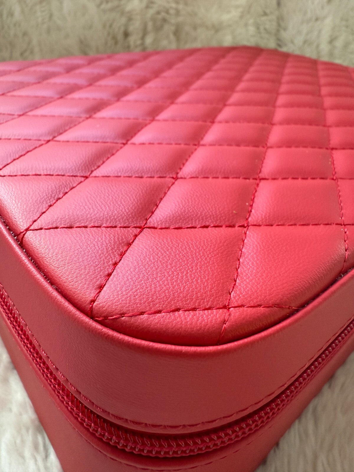 Harlembling Leather Travel Jewelry Box Case - Red