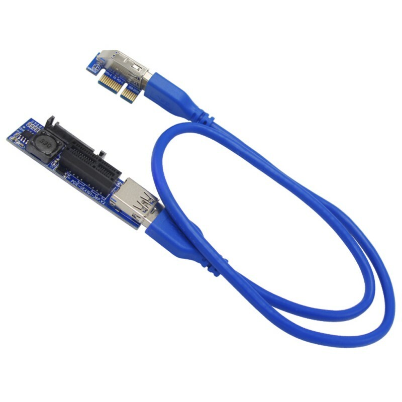 Mini Extender Cable 4pin PCI-E PCI Express Extension1X Riser Card Power USB 60cm