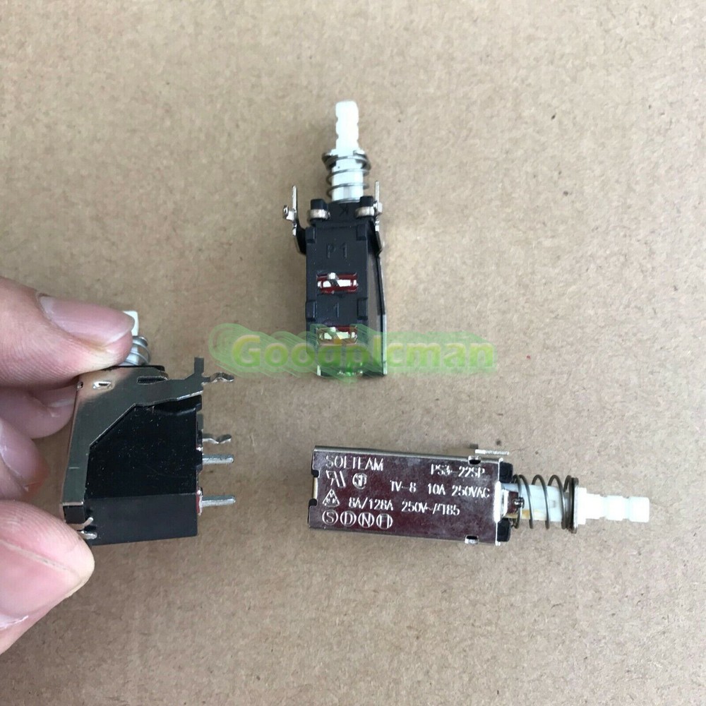 SOLTEAM PS3-22SP 10A250VAC TV-8 2 pins Push Button Switch 3Pcs/