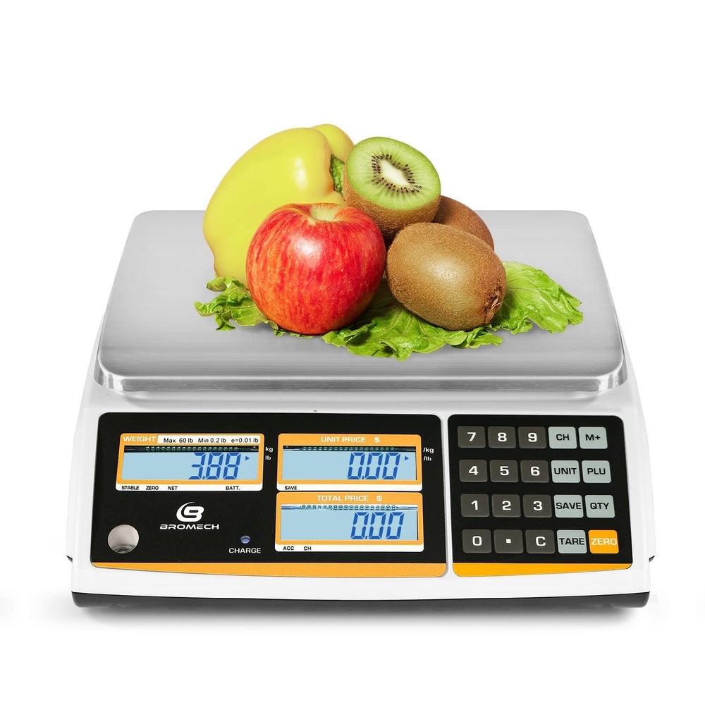NTEP Certified Scale Price Computing, 60lb Capacity, 0.01lb Readability Recha...