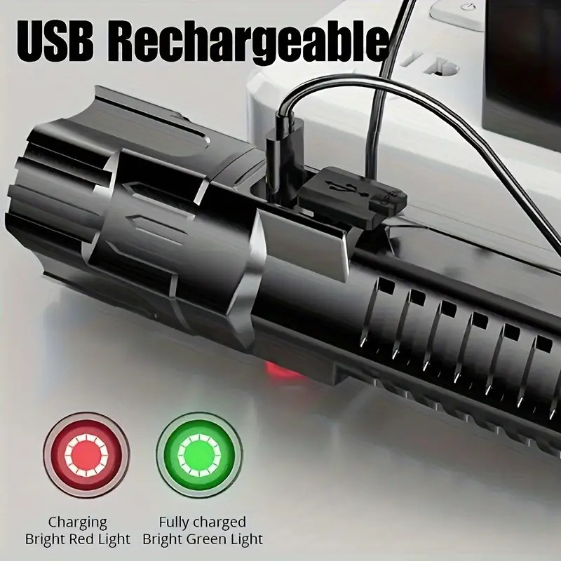 Mini Rechargeable LED Flashlight Tactical Police Super Bright Torch Zoomable Lot