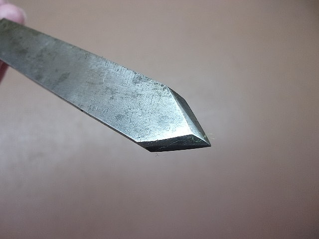 Antique Unbranded File Turned into Wood Spear Point Chisel Clean Nice & Sharp!