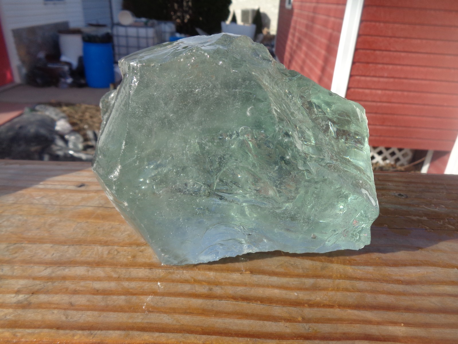 Glass Rock Slag Clear Aqua/Ice Blue Rocks 5.10 lbs 12C Landscaping Aquarium