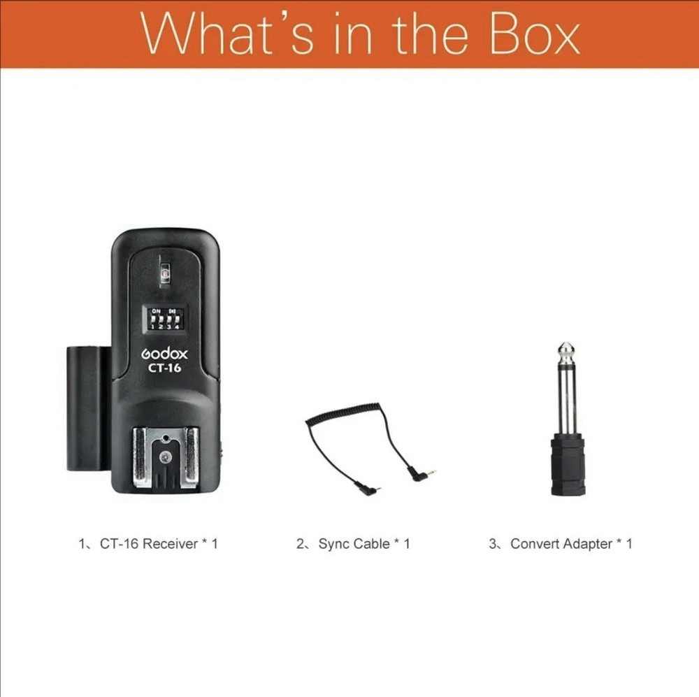 US Godox CTR-16 Wireless Studio Flash Receiver for Universal Hot Shoe Camera