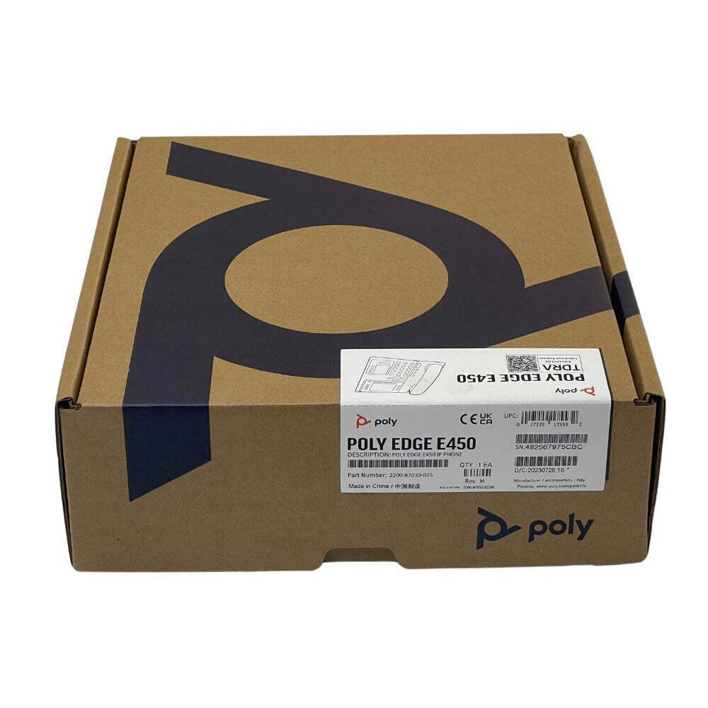 Poly Edge E450 IP Phone (2200-87030-025, 82M90AA) - New w/1-Year Warranty
