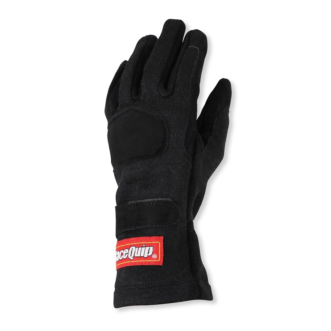 Racequip Safequip 2 Layer Large Black/Black 355 Series Driving Gloves P/N 355005