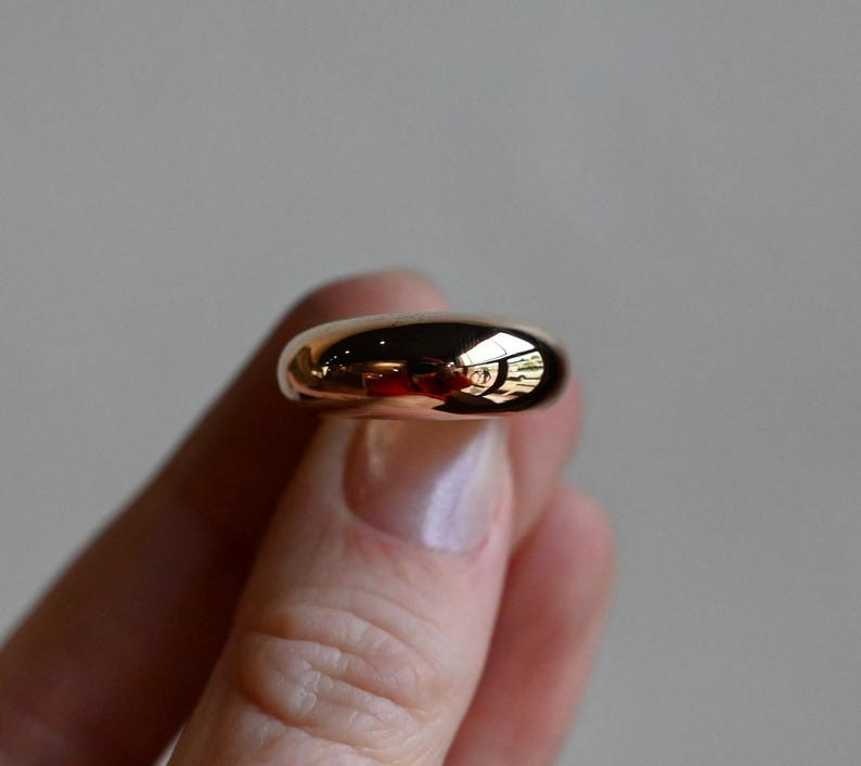 14K Solid Gold Chunky Dome Bombe Ring 9.64g Handmade Size 6