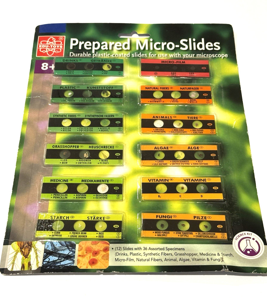 VTG Edu-Toys Prepared Microscope Micro Slides Science STEM 36729 Algae NOS READ