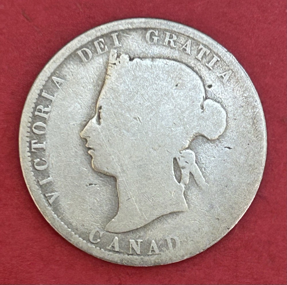 1874 Canada 25 Cents Silver Coin