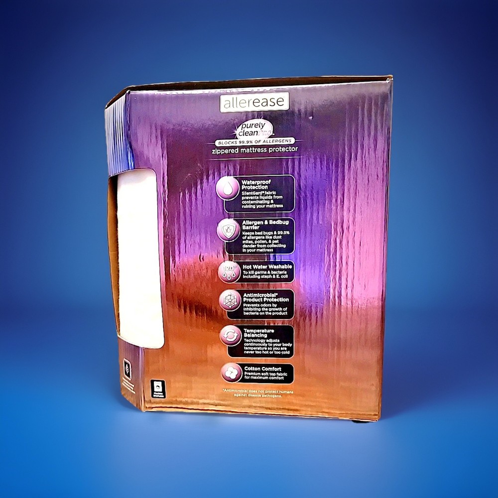 AllerEase Ultimate King Mattress Protector Cotton Waterproof Allergen Barrier