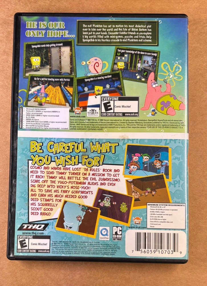 Breakin' Da Rules + SpongeBob Squarepants Bikini Bottom Rare CDROM Case ONLY