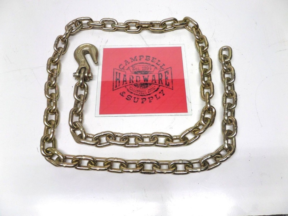 Auto Body Frame Machine Pull Chain 3/8" x 7' Grade 70 with 3/8" Grab Hook
