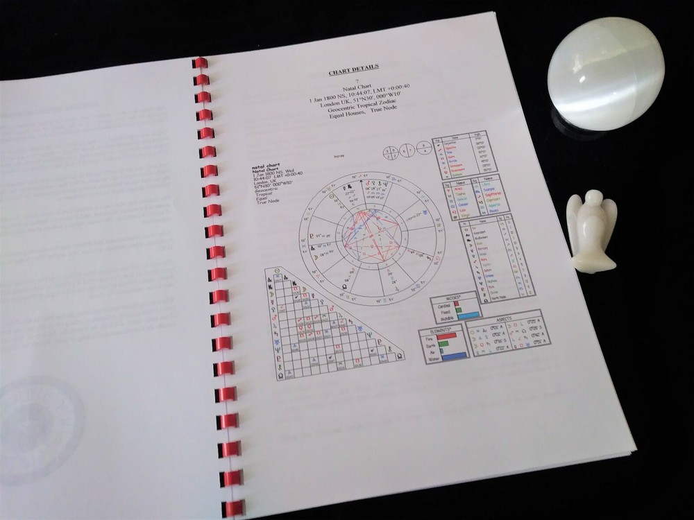 Personalised Astrology Birth Report - Printed, Comb-Bound - incl Birth Chart
