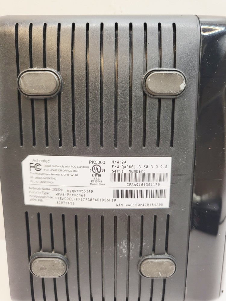 Actiontec/Qwest PK5000 Wireless DSL Modem w/ Antenna