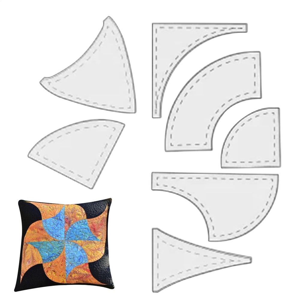 7Pcs Table Flag Quilting Patchwork Template Ruler Kit Acrylic Quilting Templates
