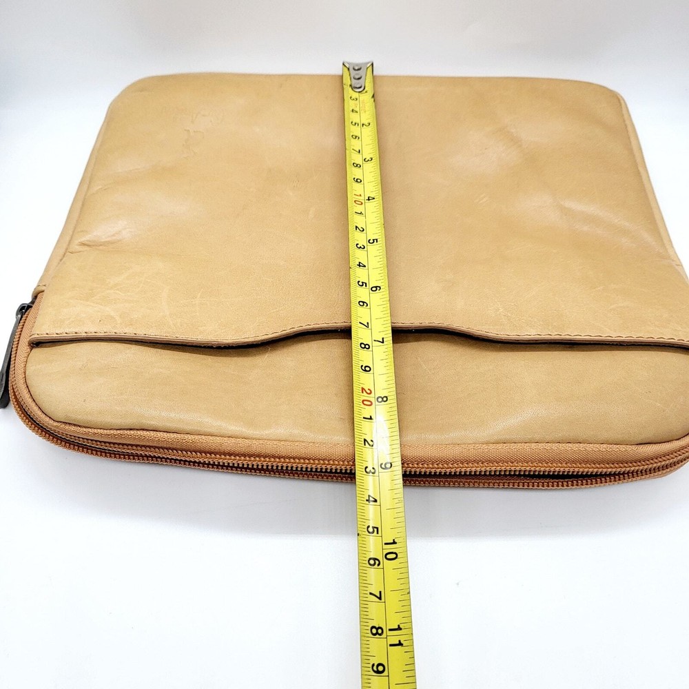 Tri-Antler Tan Leather Padded Lined Multi-use Pouch Unisex