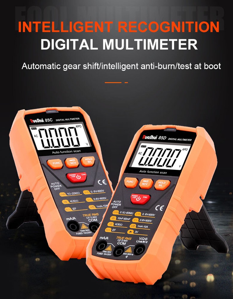 Digital Multimeter Voltmeter Ammeter Ohmmeter Volt AC DC Tester Leads Meter