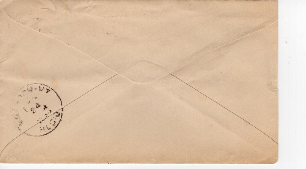 WALLINGFORD, VT TO BRANDON, VT 1898 FDC8884