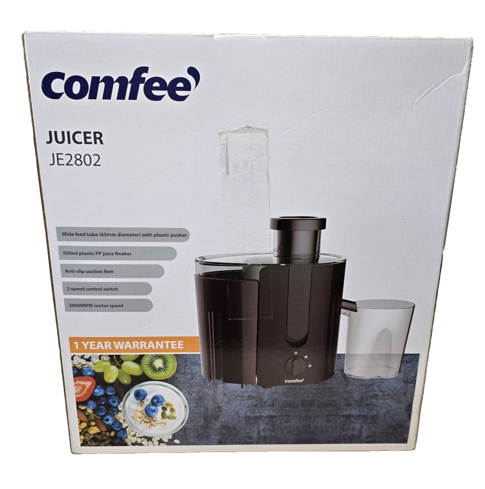 Comfee Juicer JE2802 Wide Mouth 2 Speed Control switch Jug Pulp Container
