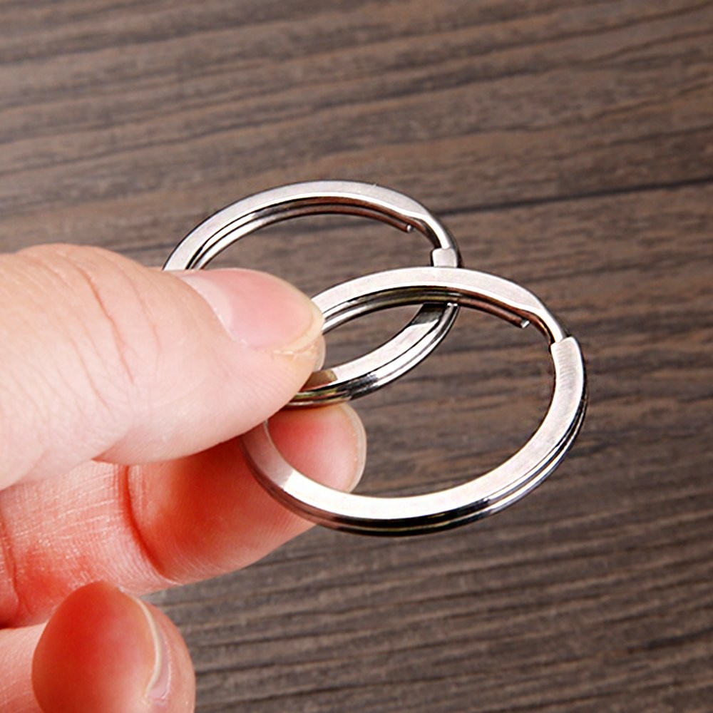 Swpeet 60 Pcs Assorted Multi-Purpose Metal Keychain Rings Split 25, Silver