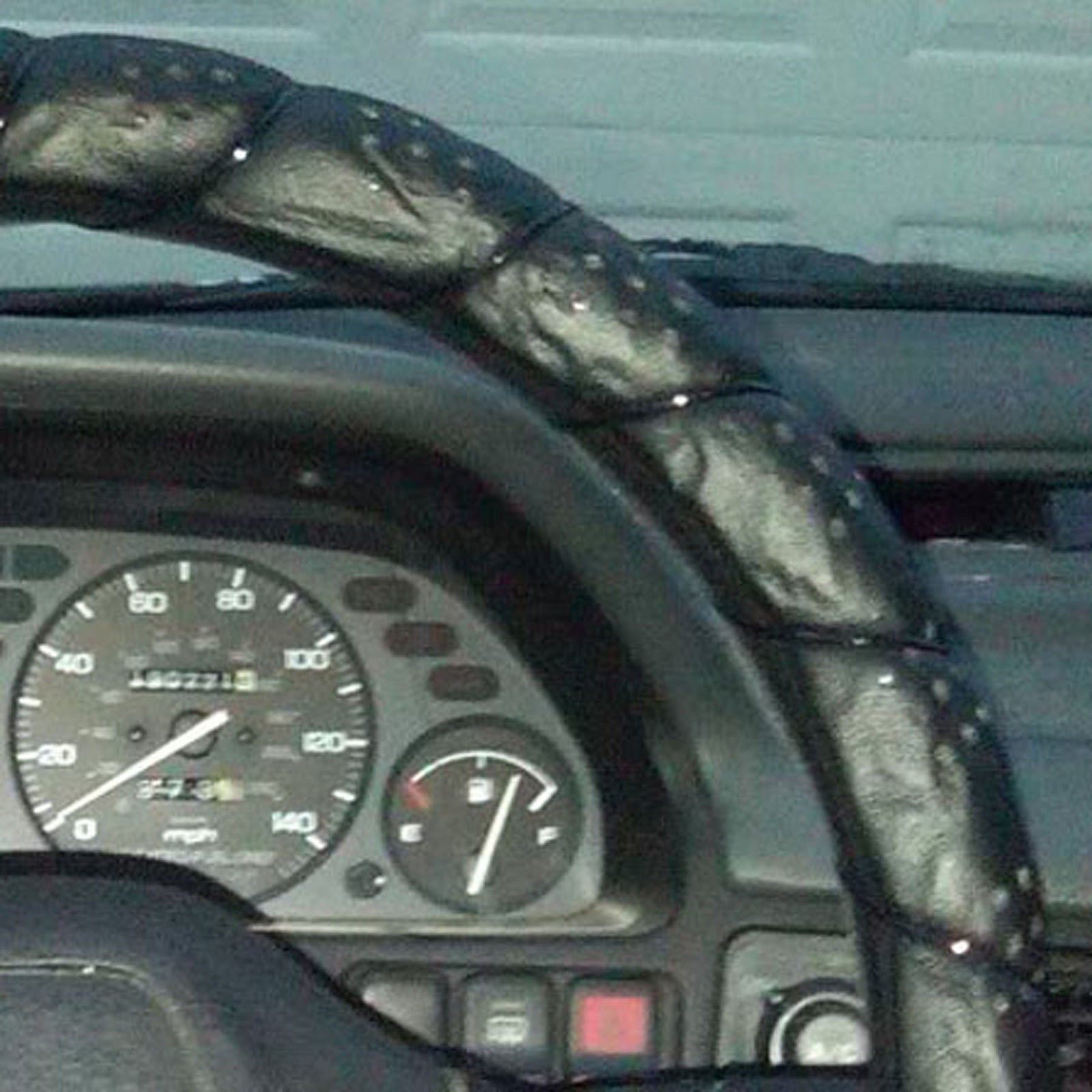 Black Small DIY Classic Grip Synthetic Leather Wrap Steering Wheel Cover