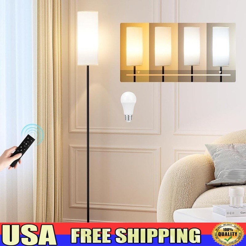 Dimmable Floor Lamp Remote Control Adjustable Brightness Color Temperature Timer