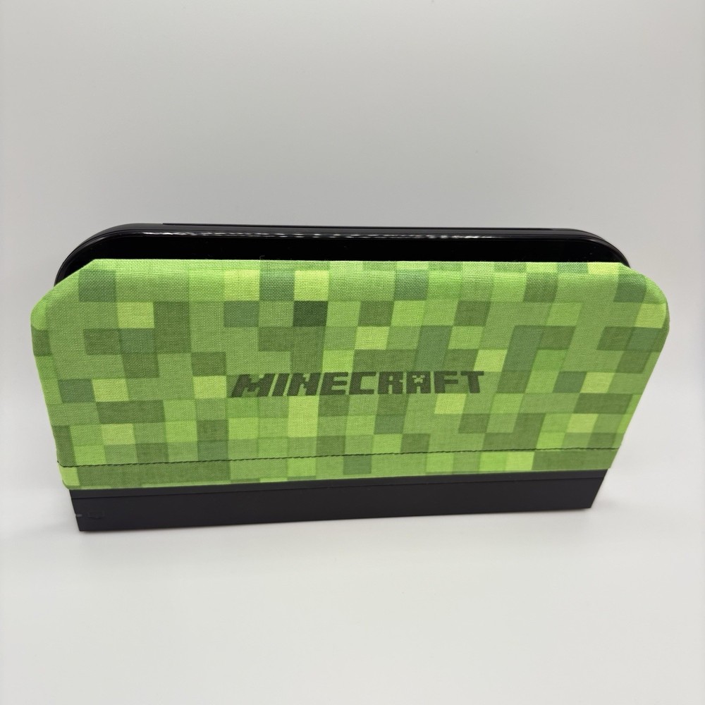 Nintendo Switch 2 Dock Cover Screen Protector Decor Sleeve Minecraft Pixels Logo