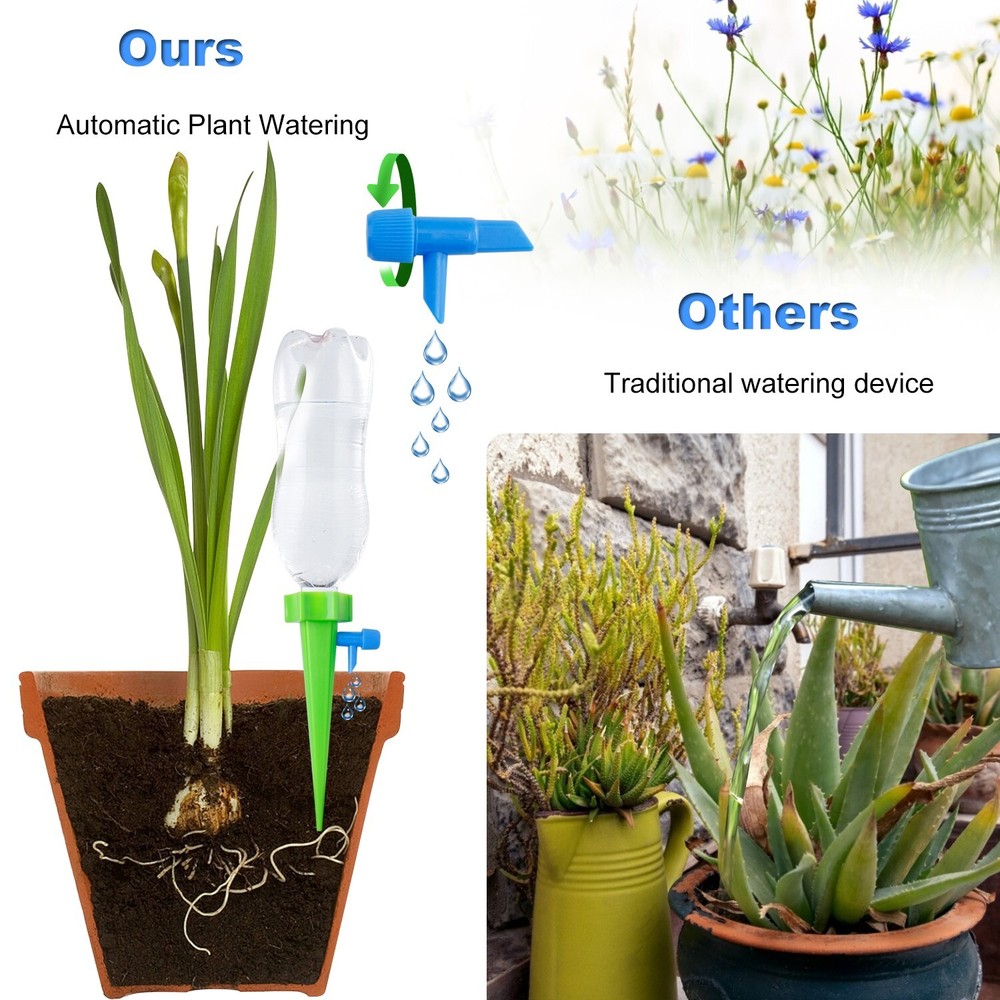12Pack Adjustable Valve Plant Watering Device - Flow velocity Control For Plants