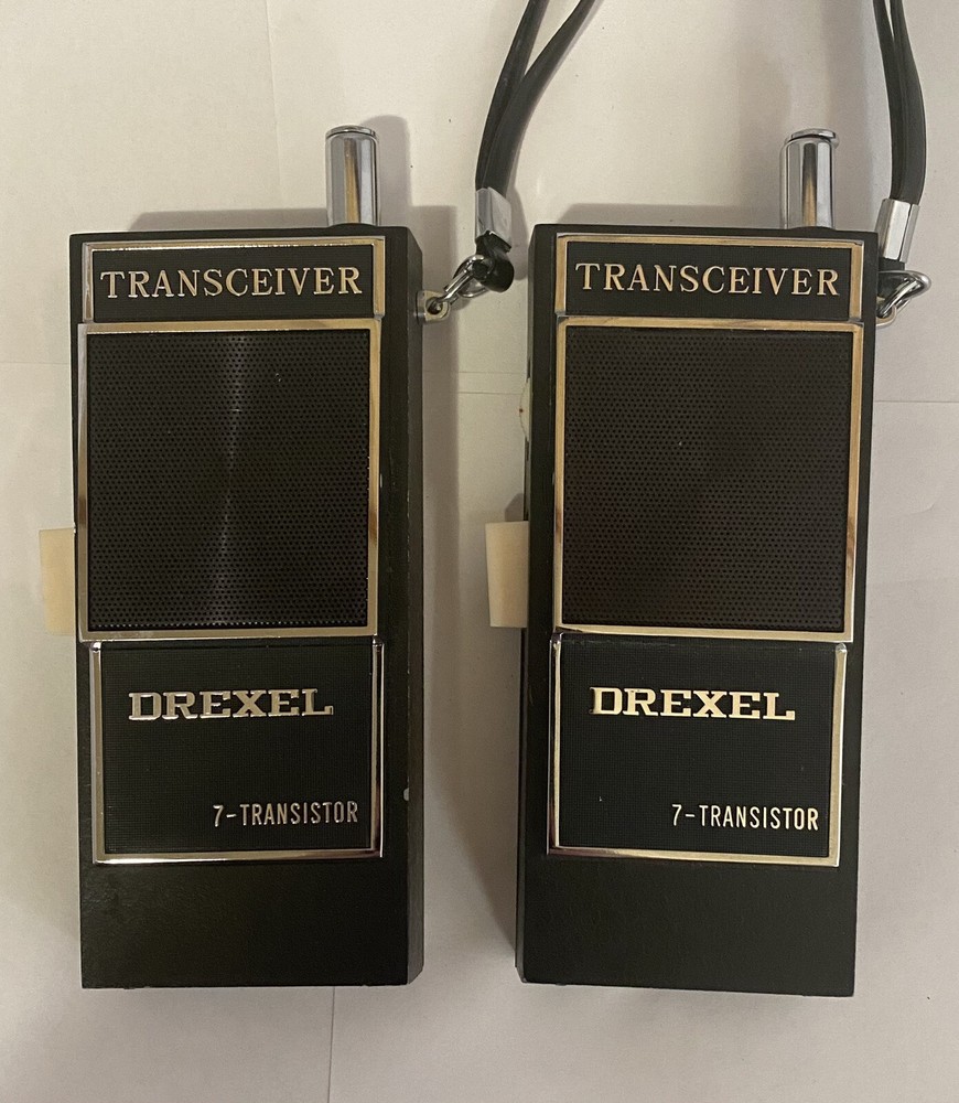 Pair Drexel 7-Transistor Transceiver with Cases - Working