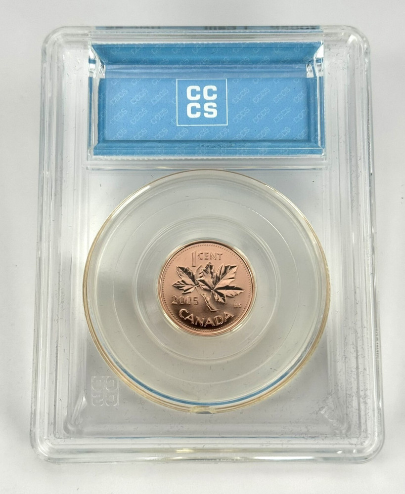 2005P Canada 1 Cent MINT ERROR, Wrong Planchet, Non Magnetic - CCCS GEM UNC66