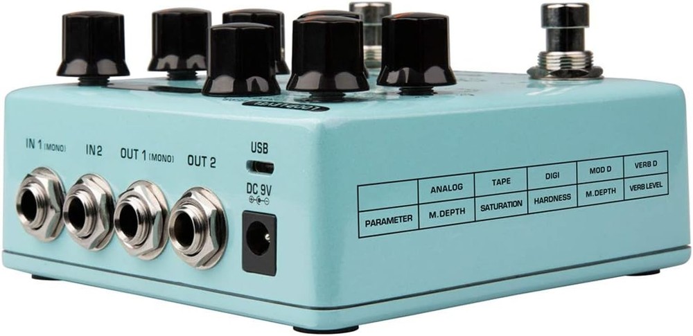 Duotime Stereo Delay Pedal with 5 Delay Types, 40 Second Looper, Black